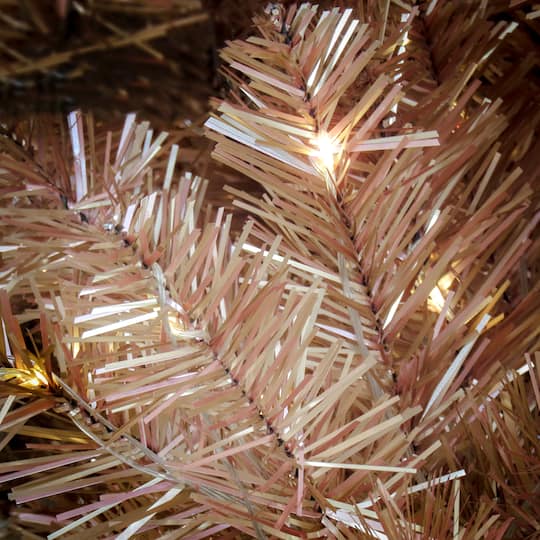 9ft. Pre-Lit Rose Gold Metallic Evergreen Artificial Christmas Tree